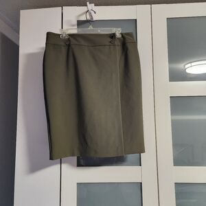 Calvin Klein Womens Petites Button Detail Midi Wrap Skirt | Size 12